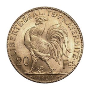 20 francs Coq Marianne (France), pièce en or, revers