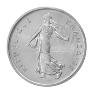 5 francs Semeuse (France), pièce en argent, avers