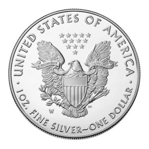American Eagle 1 once (États-Unis), pièce en argent, revers