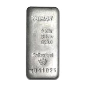 Lingot d'argent de 1 kg, titre 999 millièmes