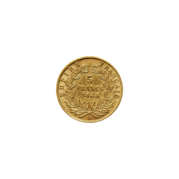 5 Francs - Napoléon tête laurée | Or – Image 2