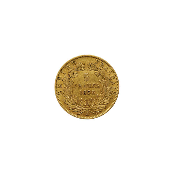 5 Francs - Napoléon tête nue | Or – Image 2