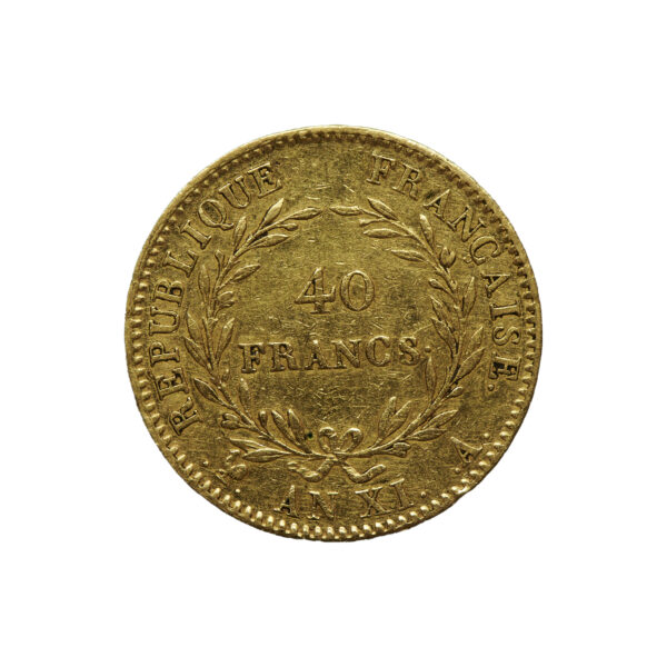 40 Francs - Bonaparte An XI à An 12 | Or – Image 2