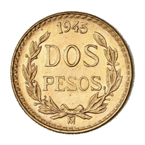 2 pesos (Mexique), pièce en or, revers