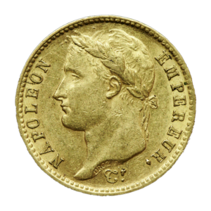 20 francs Napoléon Premier Empire (France), pièce en or, avers