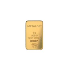 Lingotin d'or de 5 g, titre 999,9 millièmes