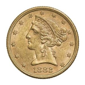 5 dollars (États-Unis), pièce en or, avers