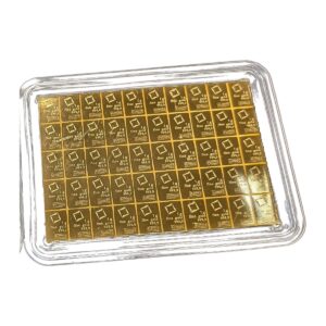 CombiBar Valcambi 50 x 1 g, plaque d'or prédécoupée en lingotins de 1 g