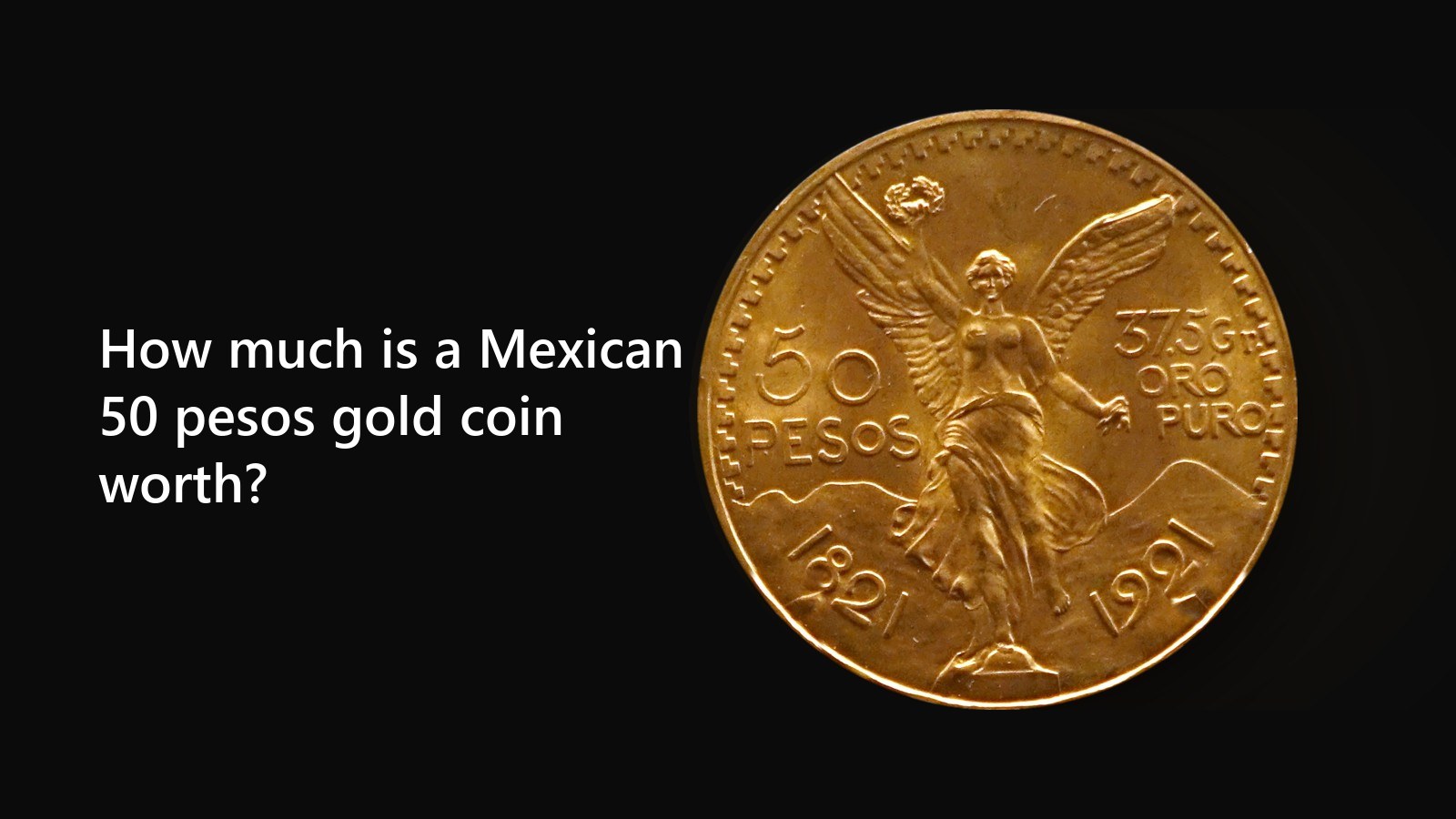 50 pesos (Mexico), gold coin, Winged Victory reverse